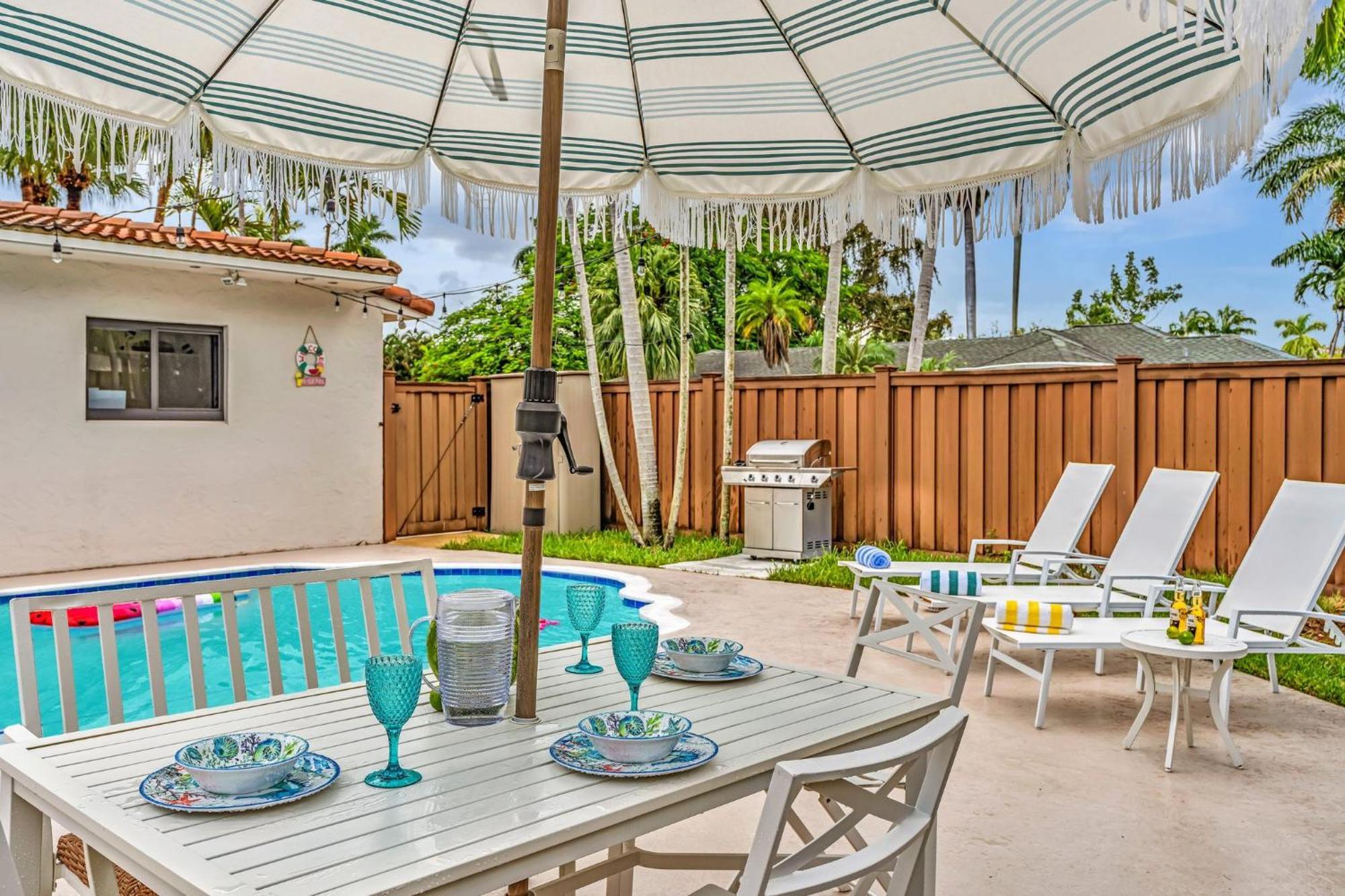 Tropical Oasis With Pool 10 Mins Airport & 5 Mins Beach Hollywood Luaran gambar